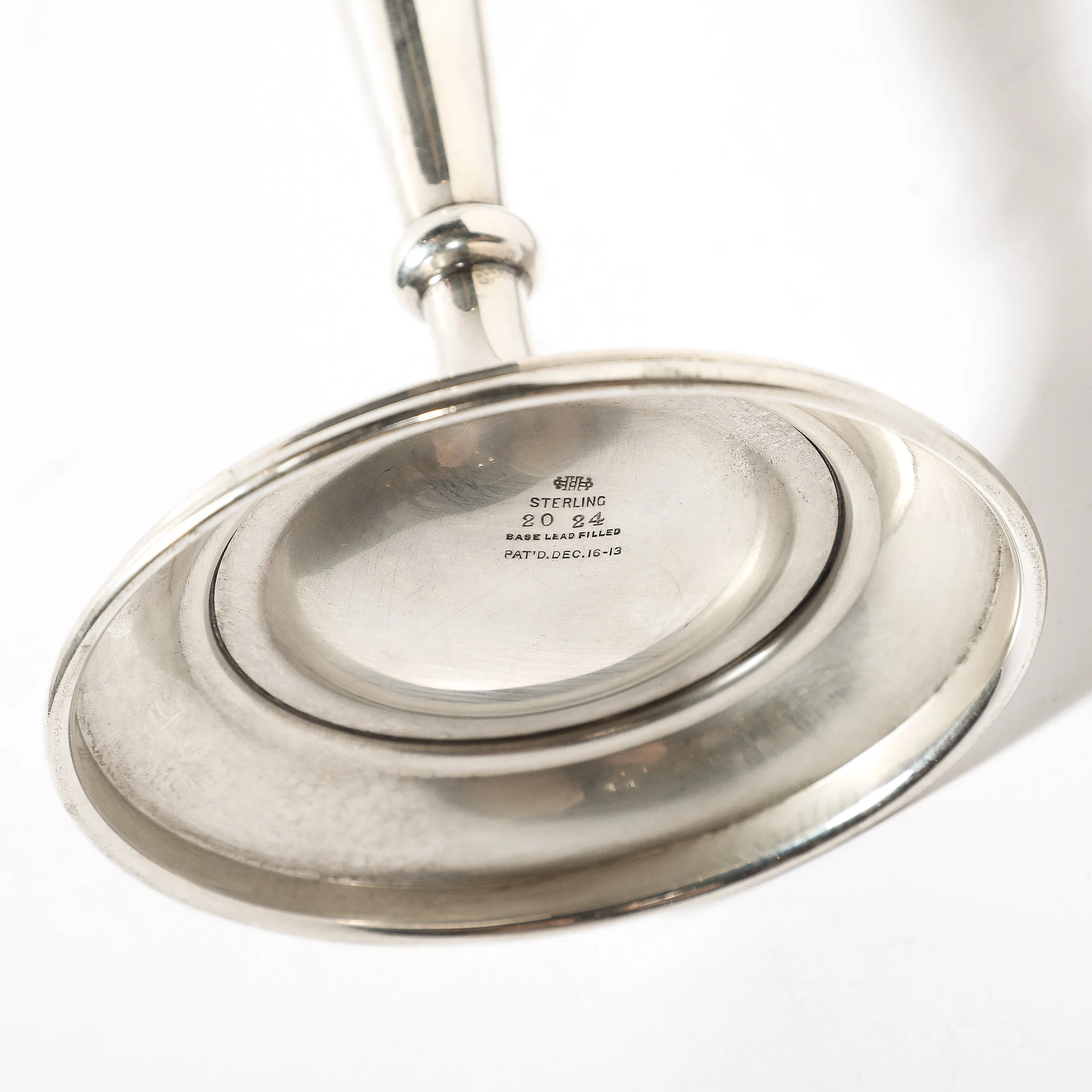 Art Deco Sterling Trumpet Vase w/ Geometric Detailing by J.H